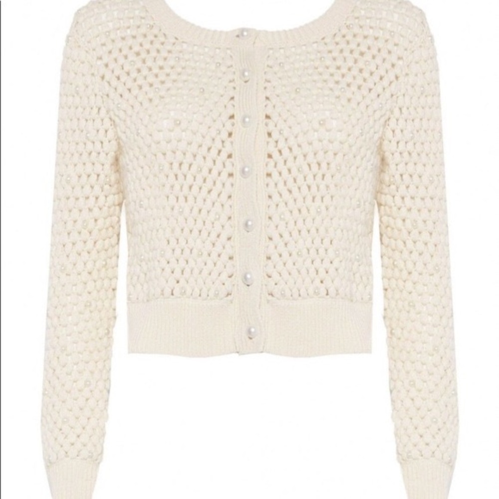 Alice + Olivia Legori Pearl Cardigan Sweater